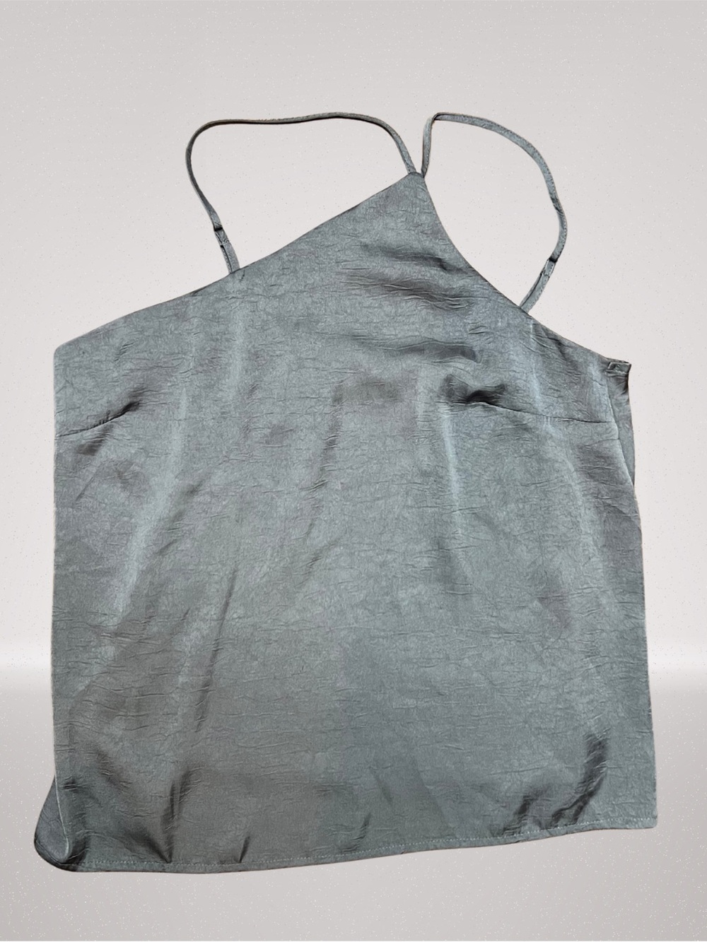 A New Day Women’s Size L Gray Satin Cowl Neck Cami Tank Top